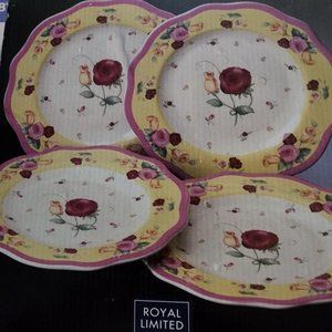 Royal Limited Vintage Rose Dessert Plates